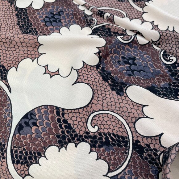 Vintage 70s Brown Printed Belted Dress | Size M-XL - Picture 6 of 11